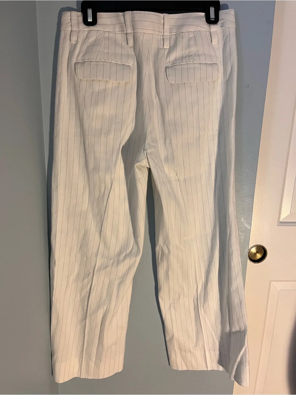 Banana Republic White Linen Pinstripe Dress Pants